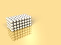 A cube made up of metallic balls. It represents a strong bond. Royalty Free Stock Photo