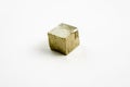 Cube of mineral pyrite