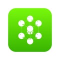 Cube molecule icon green vector