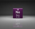 Cube with Neon number 10 periodic table Royalty Free Stock Photo