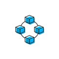 Cube network connection structure vector icon Royalty Free Stock Photo