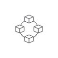 Cube network connection structure vector icon Royalty Free Stock Photo