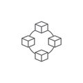 Cube network connection structure vector icon Royalty Free Stock Photo