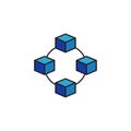 Cube network connection structure vector icon Royalty Free Stock Photo