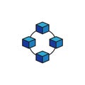 Cube network connection structure vector icon Royalty Free Stock Photo