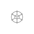 Cube network connection structure vector icon Royalty Free Stock Photo