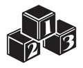 Cube 123 number blocks flat icon for apps and websites Royalty Free Stock Photo