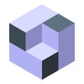 Cube optical illusion icon isometric vector. Sensory eye Royalty Free Stock Photo