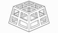 Cube outline structure, geometric shape for 3D and architectural designs vector design Generative AI