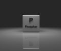 Cube with Phosphor periodic system Royalty Free Stock Photo