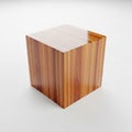 Cube with a polished surface displays a distinct grain pattern Royalty Free Stock Photo
