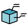 Cube project interaction icon color outline vector Royalty Free Stock Photo