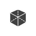 Cube with projection vector icon
