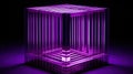 cube purple optical illusion Royalty Free Stock Photo