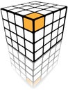 Cube puzzle box 3d gold solution on white Royalty Free Stock Photo