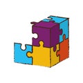 cube puzzle pieces image Royalty Free Stock Photo