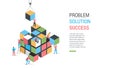 Cube Puzzle Solution Solving Problem Concept banner