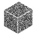 Cube with QR code abstract pattern