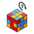 Cube risk management icon isometric vector. Finance return Royalty Free Stock Photo