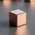 The cube s edges are slightly rounded and its metallic sheen casts a Royalty Free Stock Photo