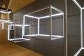 Cube shape Led ceiling lighting shop window