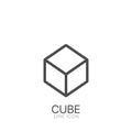 Cube shape vector line icon. Simple Vector Sign and Trendy Symbol for Design