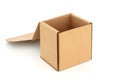 Cardboard Box Cube Shaped Open with Lid Royalty Free Stock Photo