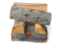 Cube-shaped stack of alder firewood