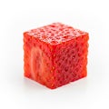 Has a minimalist composition, highlighting the strawberry on a Royalty Free Stock Photo