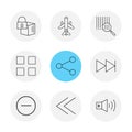 cube , share , blocks , speaker, user interface icons , arrows , Royalty Free Stock Photo