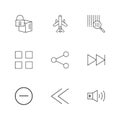 cube , share , blocks , speaker, user interface icons , arrows Royalty Free Stock Photo