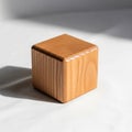 Cube with a smooth polished surface and natural wood grain patterns Royalty Free Stock Photo