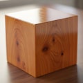 Cube with a smooth surface and visible wood grain patterns sits Royalty Free Stock Photo