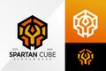 Cube Spartan Hexagonal Logo Design Vector illustration template Royalty Free Stock Photo