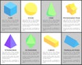 Cube Sphere Cone Cuboid Tetrahedron Prisms Set