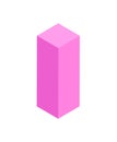 Cube with Squared Base 3D Vector Illustration