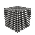 Cube of steel balls. Toy for children. 3D rendering.