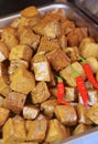 Cube stewed dried tofu closeup i Royalty Free Stock Photo