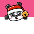 Cube Style Cute Christmas Panda Peeking