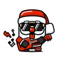 Cube Style Cute Santa Claus Playing Electric Guitar