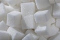 White cube sugar heap close-up Royalty Free Stock Photo