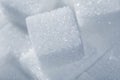 White cube sugar heap close-up macro shoot Royalty Free Stock Photo