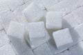 Unhealthy cube sugar heap close-up Royalty Free Stock Photo