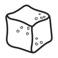 Cube of sugar vector icon.Line vector icon isolated on white background cube of sugar. Royalty Free Stock Photo