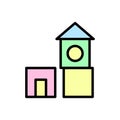 Cube, toy icon. Simple color with outline vector elements of kindergarten icons for ui and ux, website or mobile application Royalty Free Stock Photo