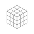 Cube toy puzzle icon, isometric 3d style Royalty Free Stock Photo