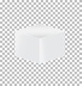 Cube transparent icon on white background.