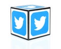 Cube with Twitter icons