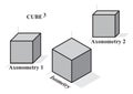 Cube view isometric and axonometric Royalty Free Stock Photo
