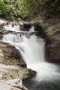 Cube waterfall in the Selva de Irati. Royalty Free Stock Photo